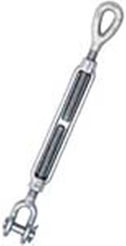 Galvanized Steel Jaw and Eye Turnbuckle, 1-1/2x22 Thread Diameter x 24x22 Take Up, 21400lbs Load Capacity J81688