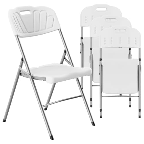 White Set of 2 Plastic Folding Chairs R1358