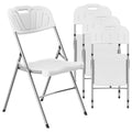 White Set of 2 Plastic Folding Chairs R1358