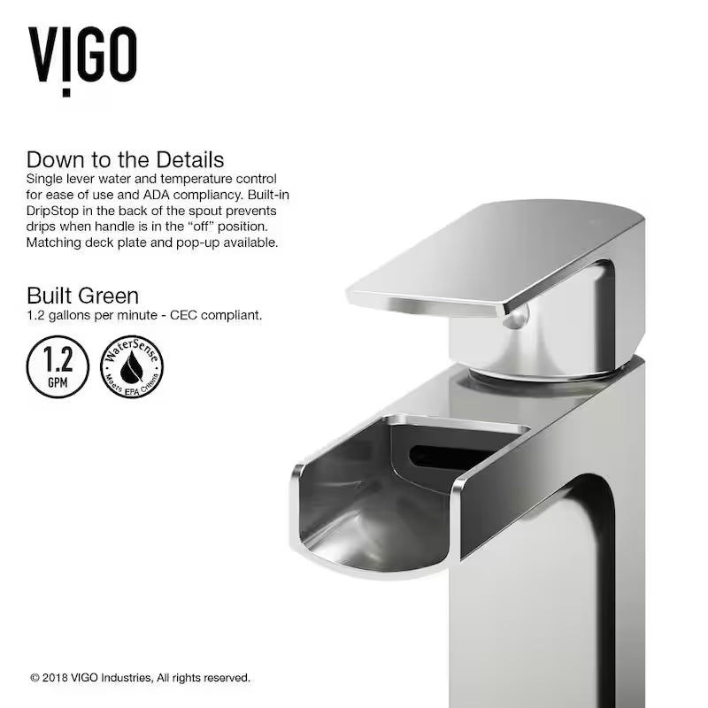 Single Handle Brushed Nickel Bathroom Faucet O184363