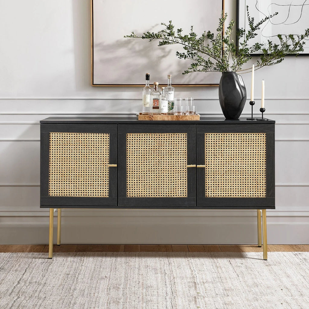 White 3 Door 2 Shelf Sideboard E949