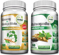 Organic Ashwagandha Capsules with Black Pepper and Ginseng Ginkgo Biloba Tablets Z1238