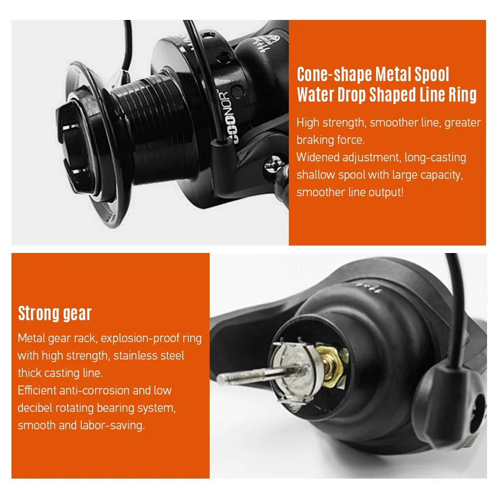 Nylon Metal Fishing Reel 5000/6000/8000, 11+1BB U675