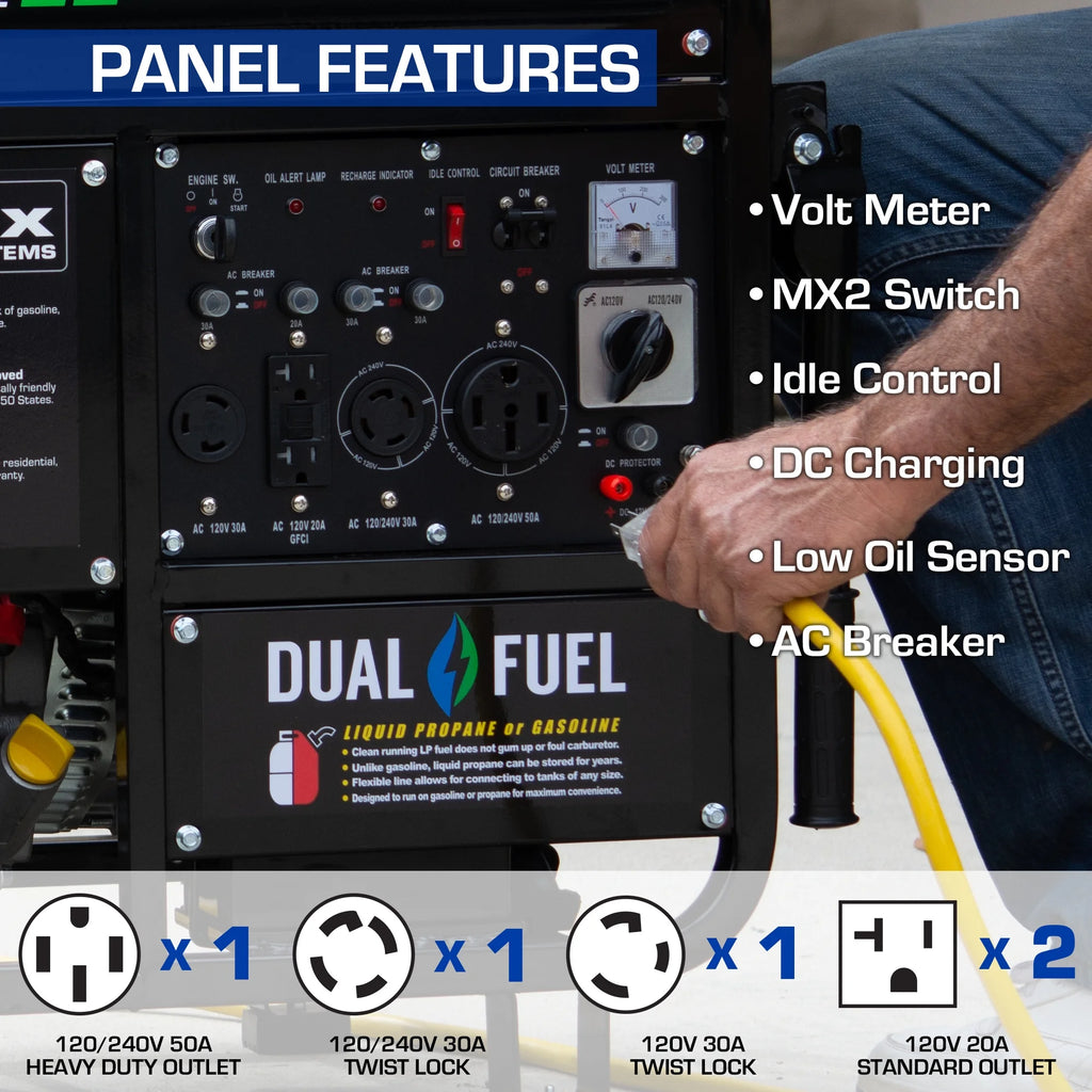 12,000 Watt Dual Fuel Portable Generator O1901