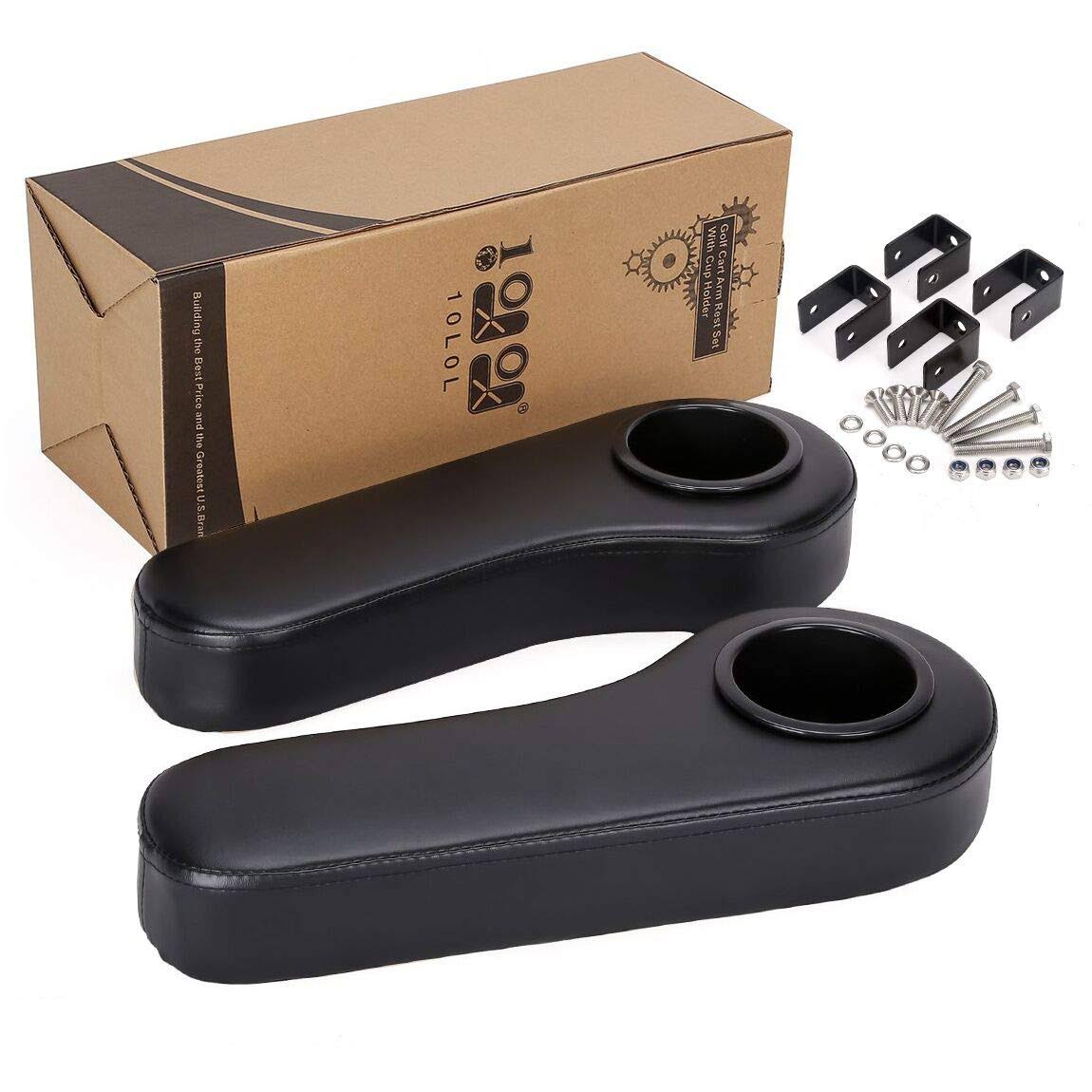 Black Golf Cart Rear Seat Kit with Cup Holder C495018