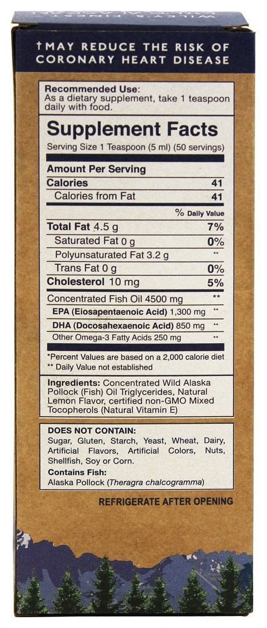 Wild Alaskan Fish Oil Liquid 2150mg EPA + DHA Omega-3 Supplement 50 Servings K78868