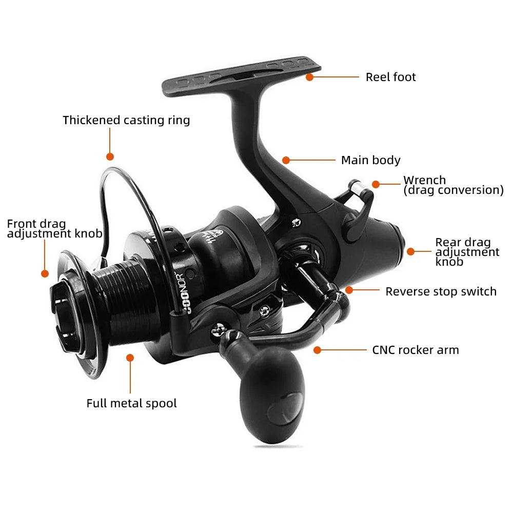 Nylon Metal Fishing Reel 5000/6000/8000, 11+1BB U675