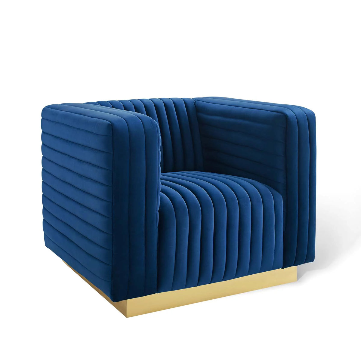 Navy Velvet Accent Armchair R77666