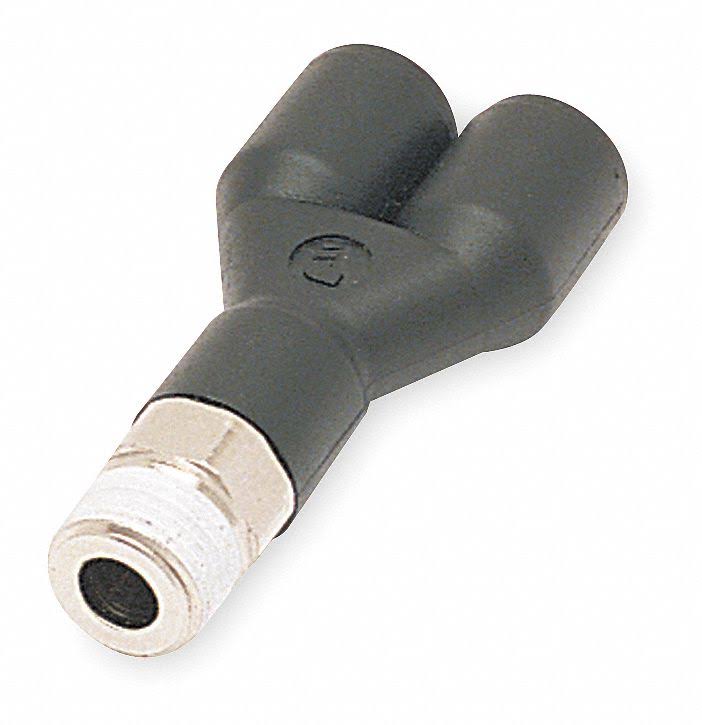 3/8 in Plastic/Metal Combination Y Adapter, Black M1390