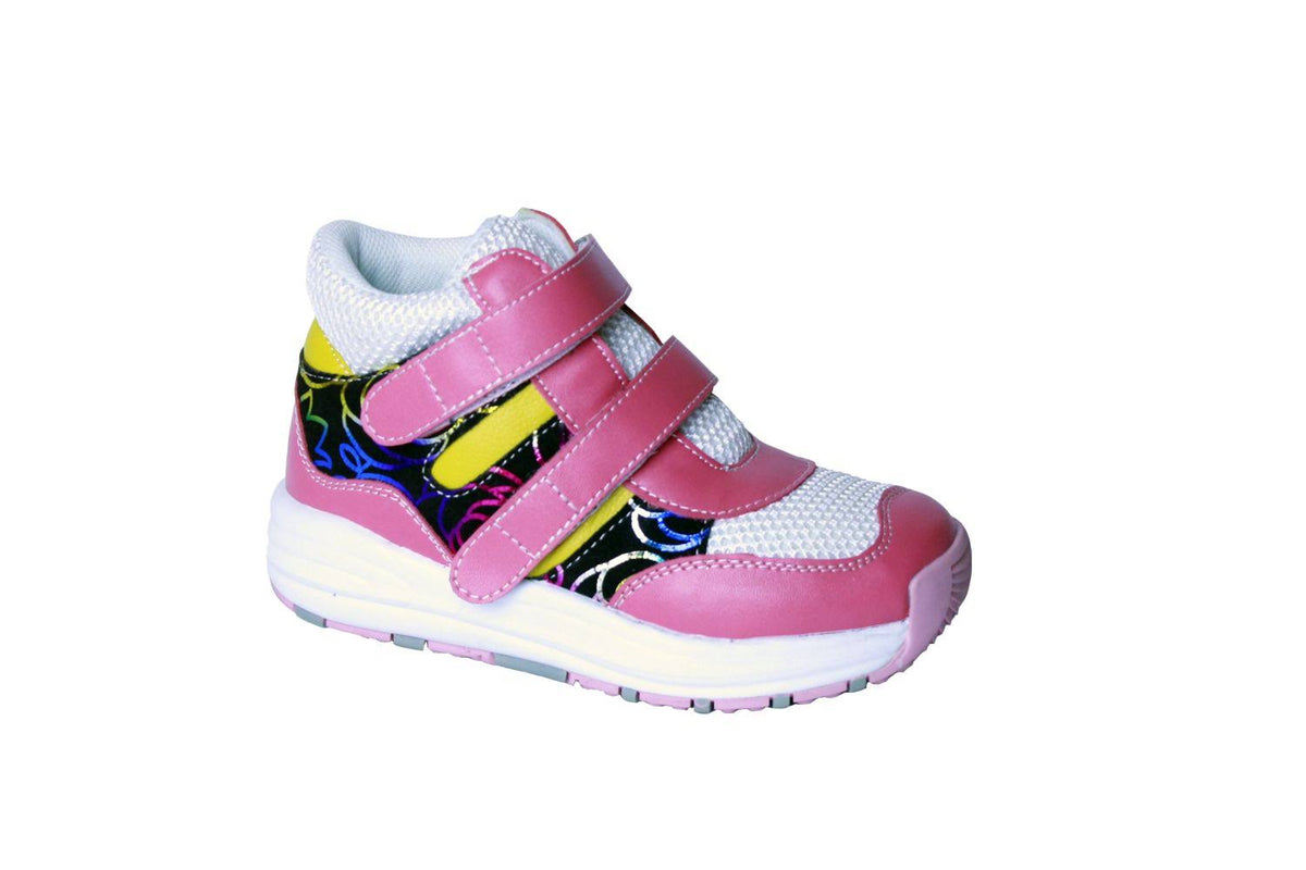 White/Red Leather/Mesh Orthopedic High Top P661