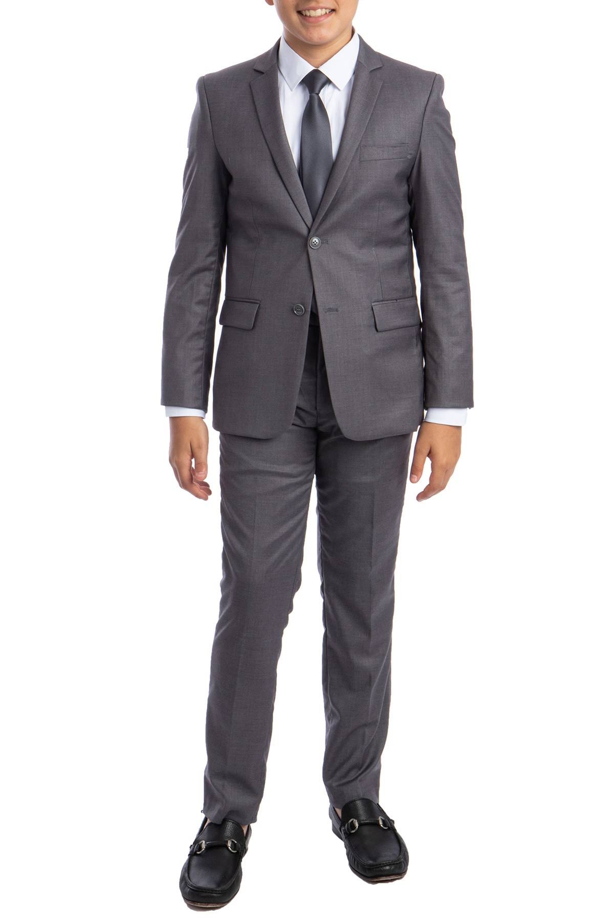 Light Grey 5 Piece Boys Suit V7841