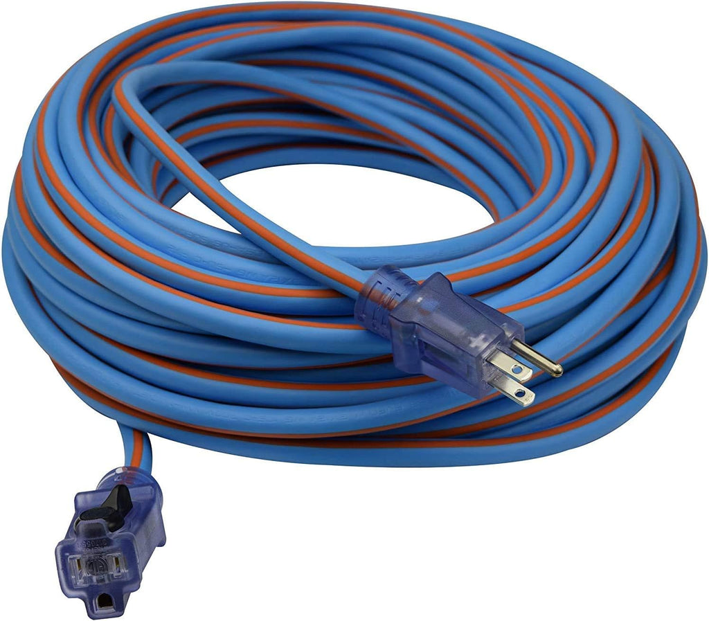 50 ft 3 Outlet Heavy Duty Outdoor Extension Cord 12/3 SJTOW Yellow L79170