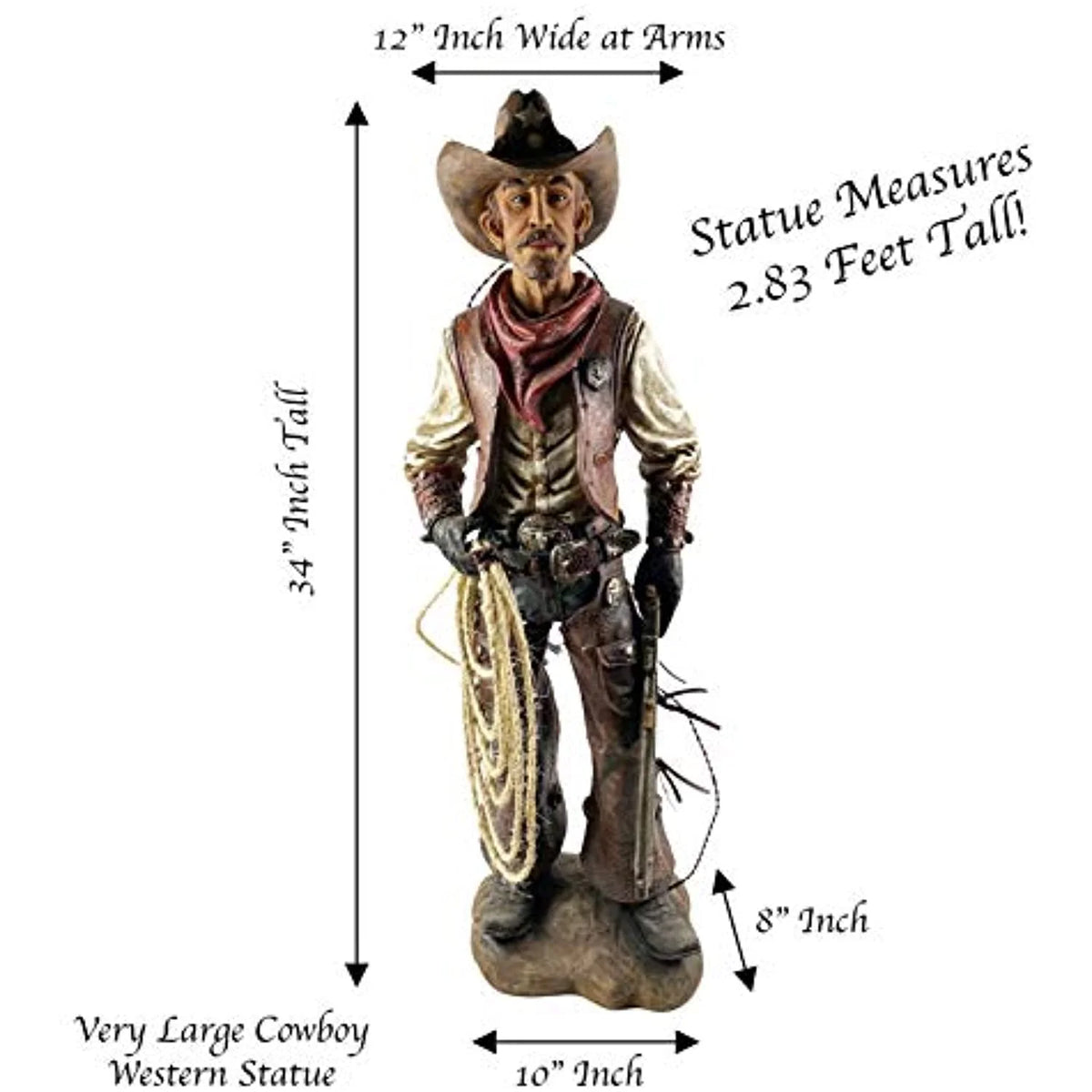 Western Cowboy Statue Hand Painted Figurine Q950452