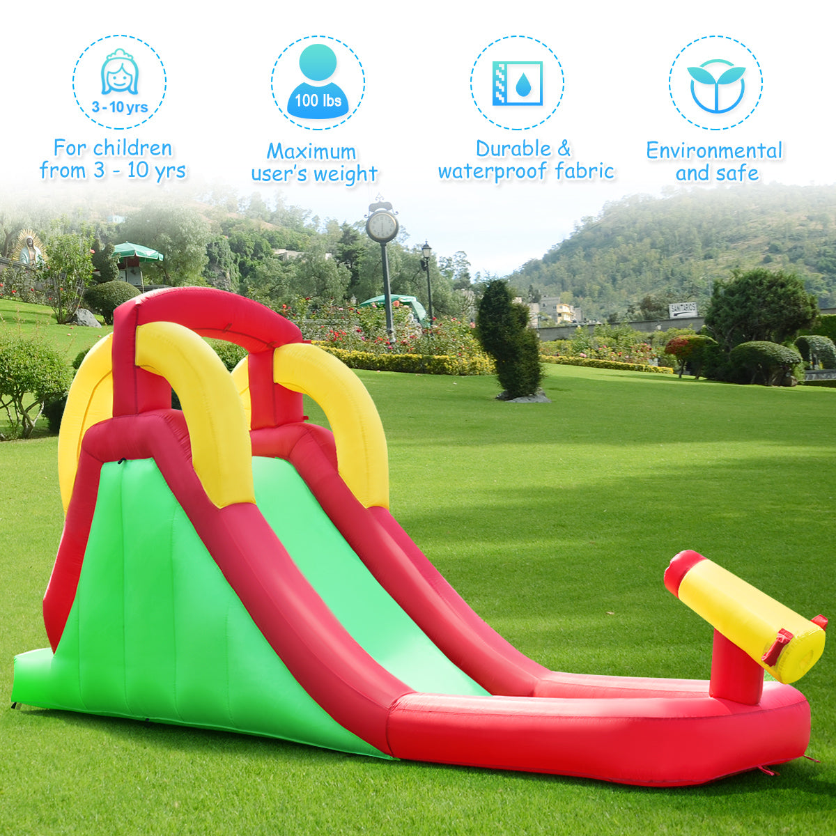 Inflatable Water Slide Bounce House with 350W Blower V8566