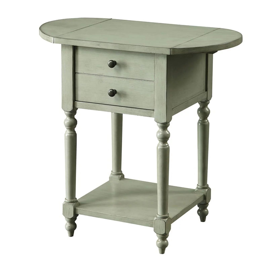 Wood Drop-Leaf Side Table Antique Gray M547088