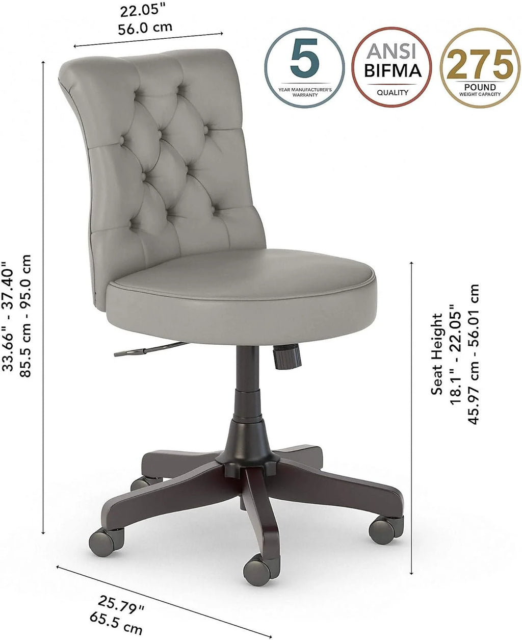 Light Gray Leather Office Chair P38516