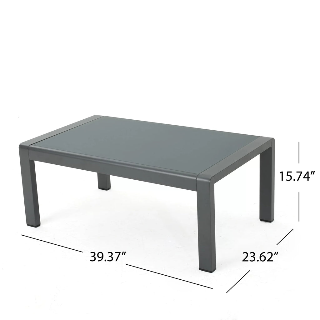5 Piece Aluminum V-Shape Sectional Sofa Set with Cushions, Grey S549