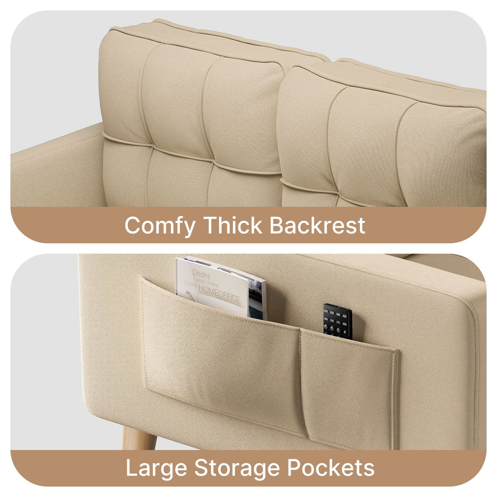 Gray Sofa with Storage Pockets X40973