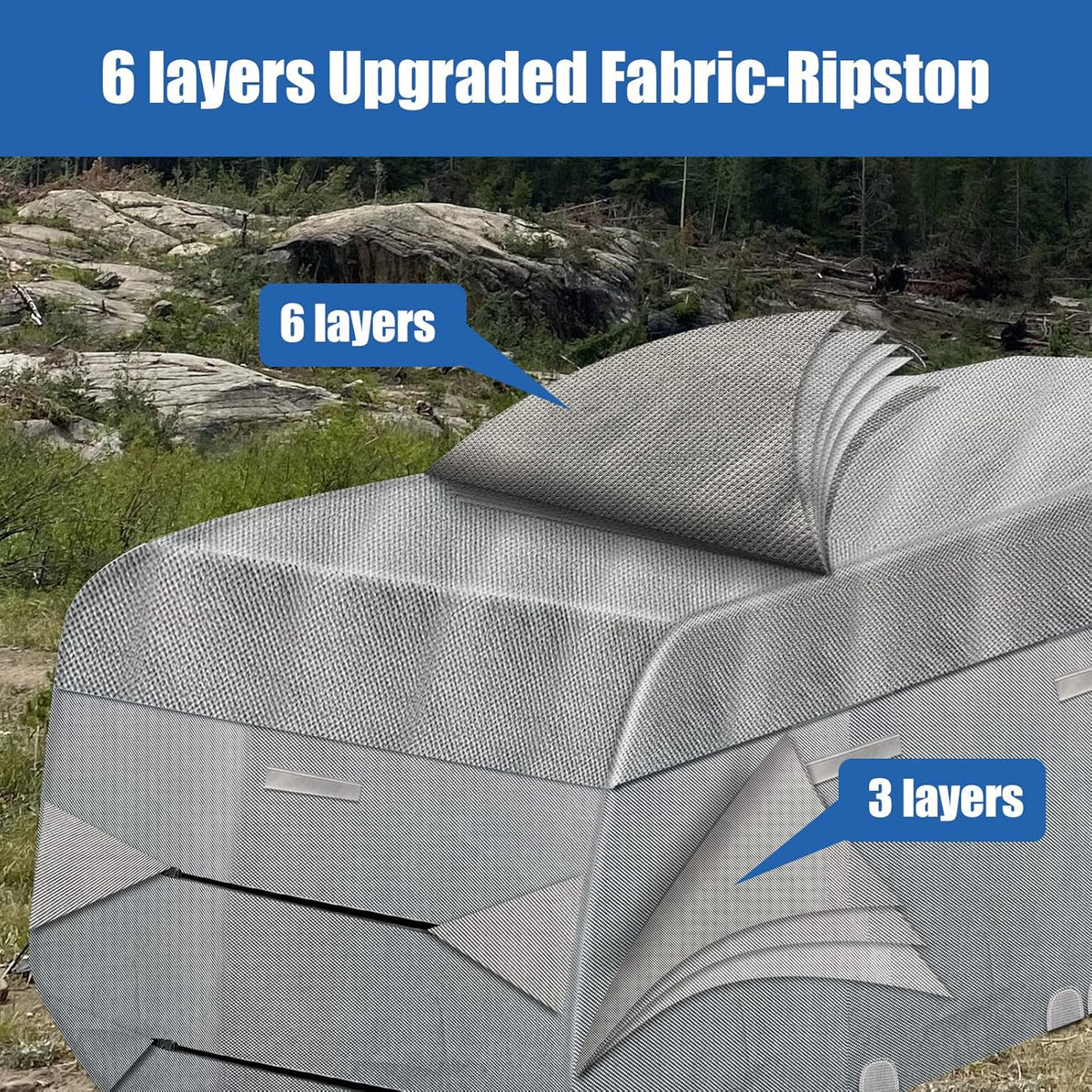 6 Layers Windproof Anti-Scratch UV Resistant Travel Trailer Cover L888043