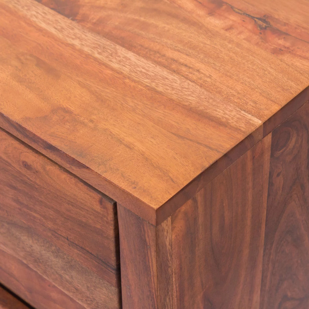 Acacia Wood Dresser or Display Unit Walnut Brown & Black V735241