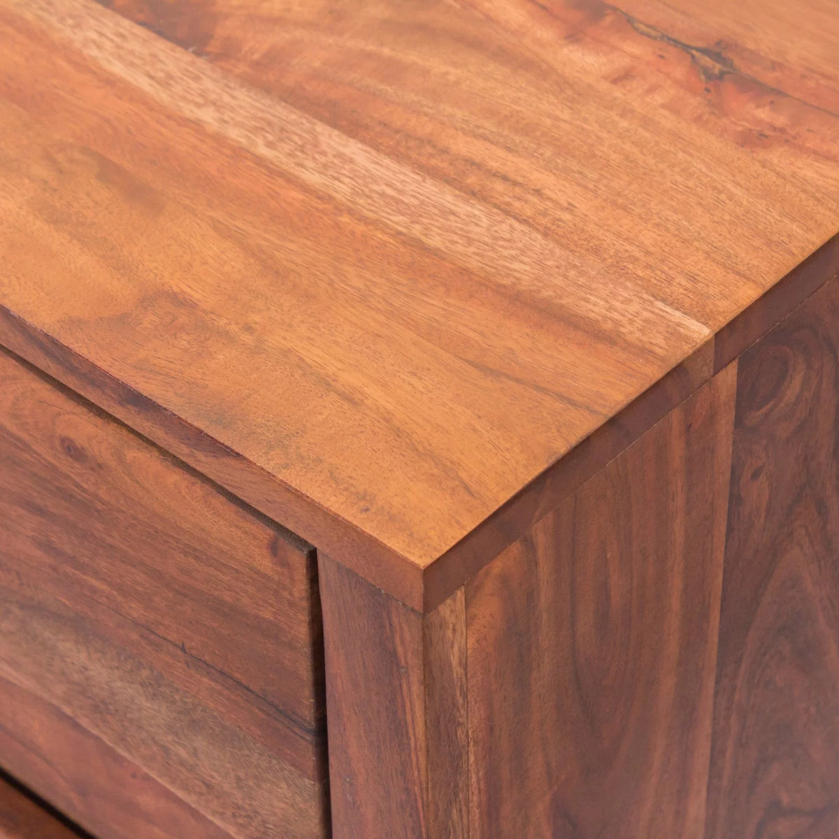 Acacia Wood Dresser or Display Unit Walnut Brown & Black V735241