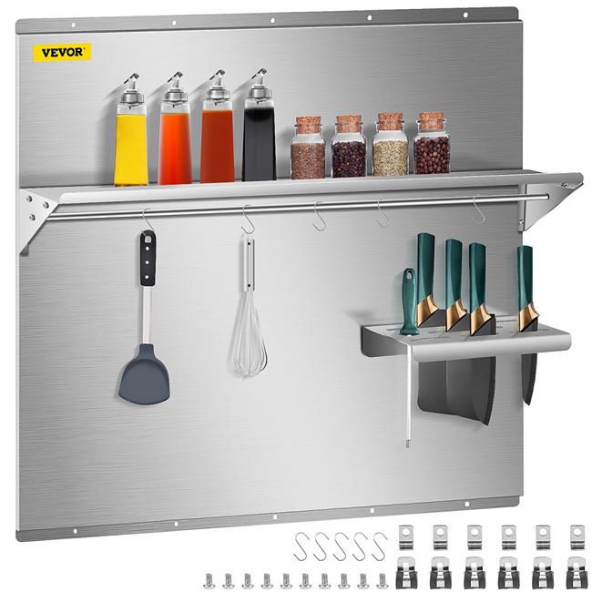 36 x 30.7 in. Stainless Steel Range Backsplash with Shelf Q22280