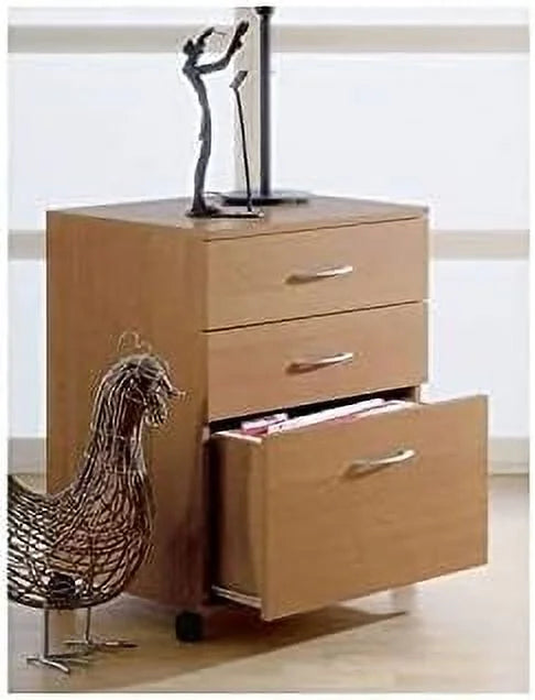 Wood 3 Drawer Mobile Filing Cabinet R938