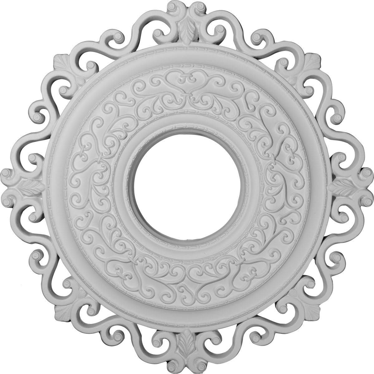 22x22OD x 6 1/4x22ID x 1 3/4x22P Ceiling Medallion, Hand-Painted Platinum V65204