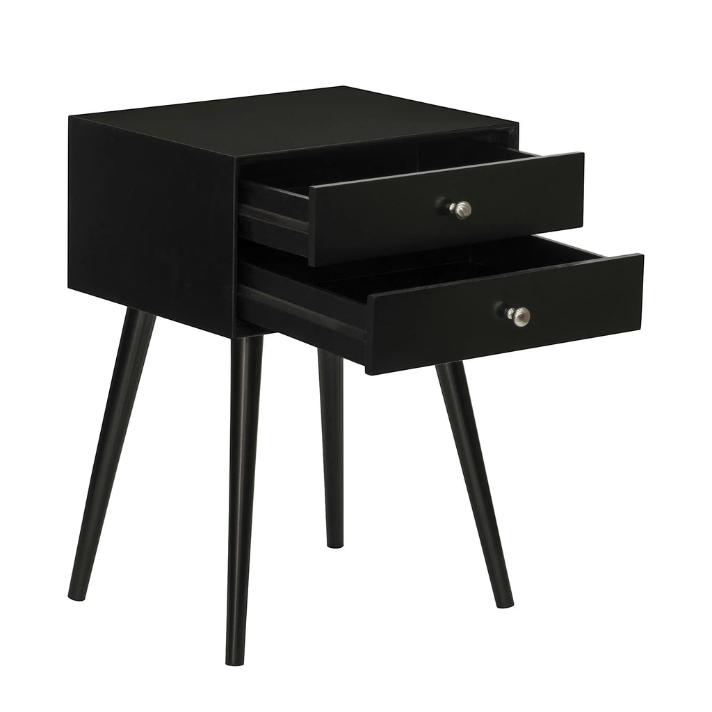 Black Side Table with 2 Pull Out Drawers G1134