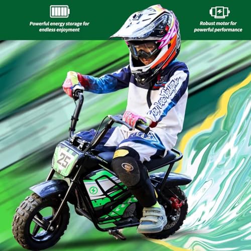 Electric Dirt Bike for Kids 250W 24V 9AH Off-Road Tire Green P2021