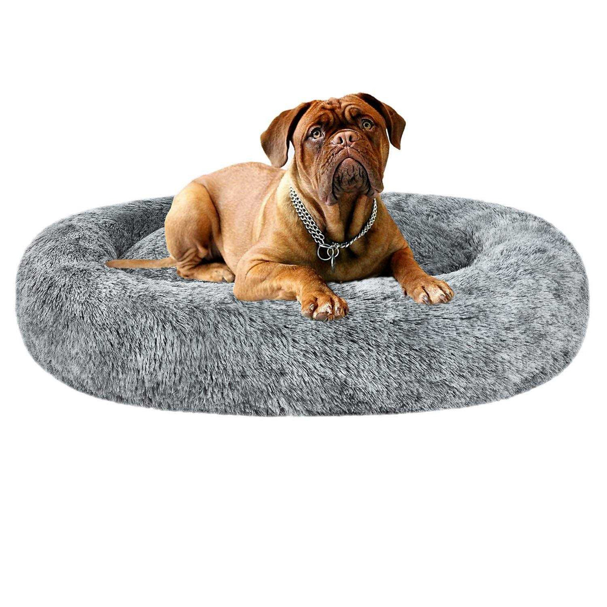 Oval Shag Faux Fur Washable Round Pet Bed M7448
