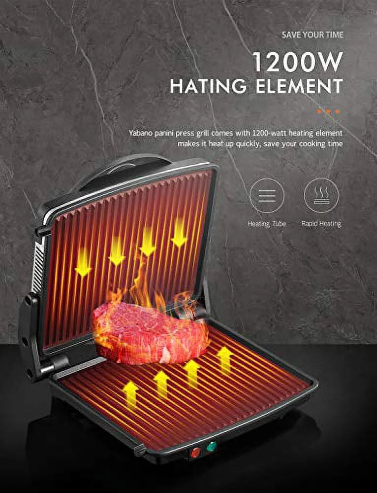 Non-Stick 11" x 9.8" Panini Press Grill Z234678