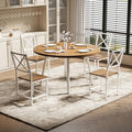 Round Dining Table Set for 4 with Drop Leaf C8856
