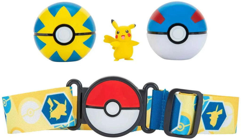 Pokemon Pikachu Quick Ball Great Ball Clip 'N' Go Poke Ball Belt Set K5079