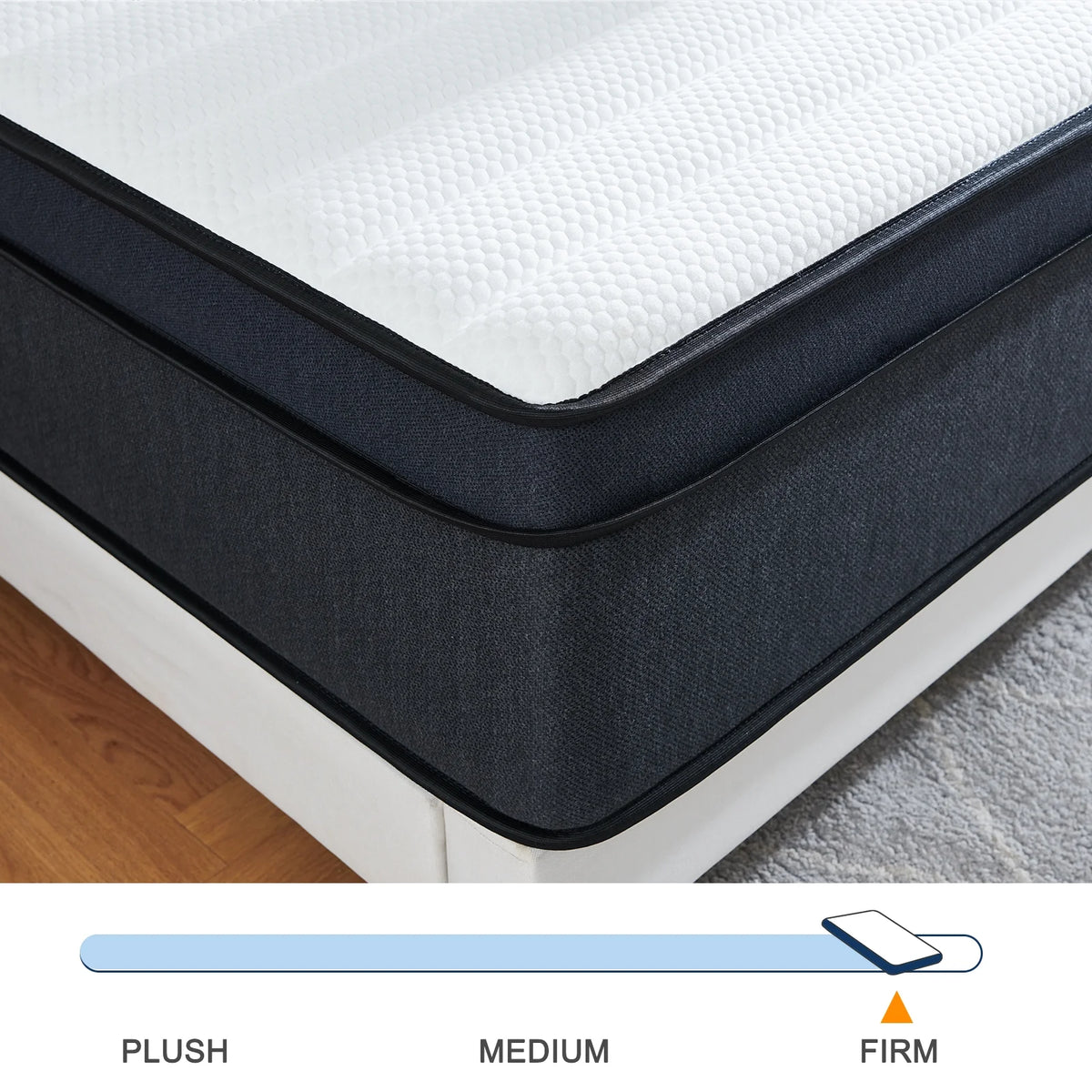 Queen 10 inch Hybrid Medium Firm Innerspring Mattress in a Box C268