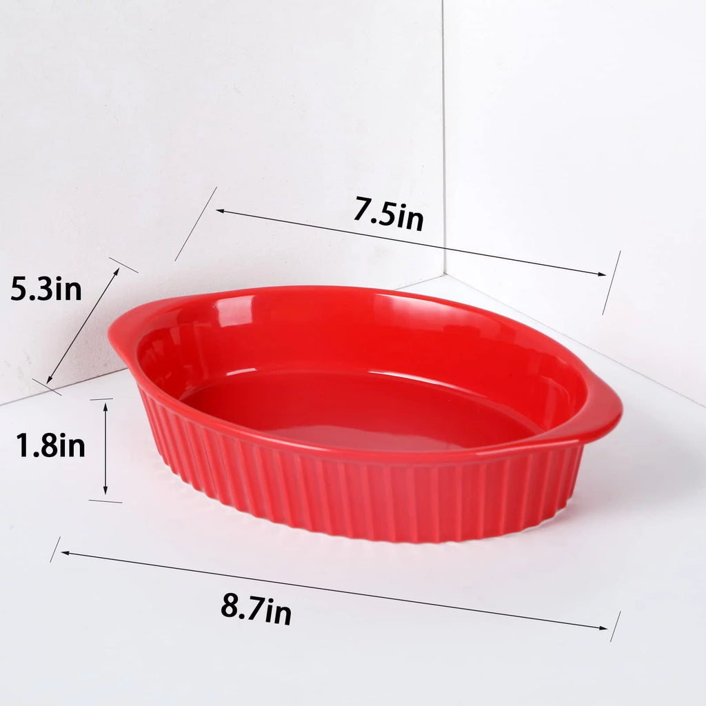 Porcelain Small Oval Au Gratin Pans Set of 4 K295957
