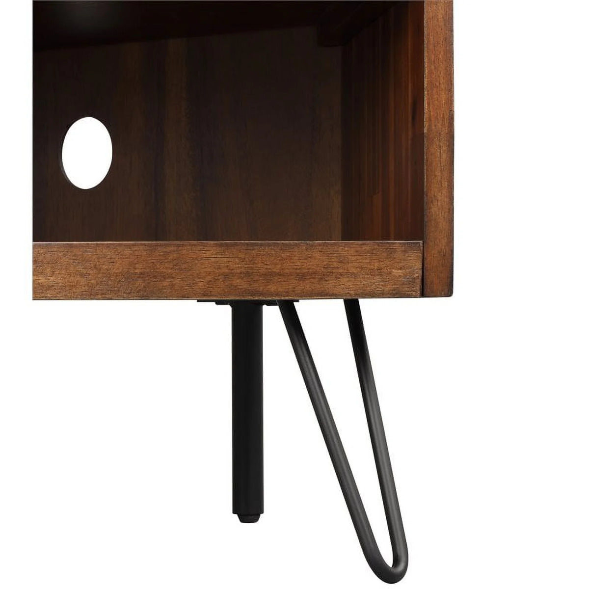 Brown Acacia Wood Corner Media Stand S54238
