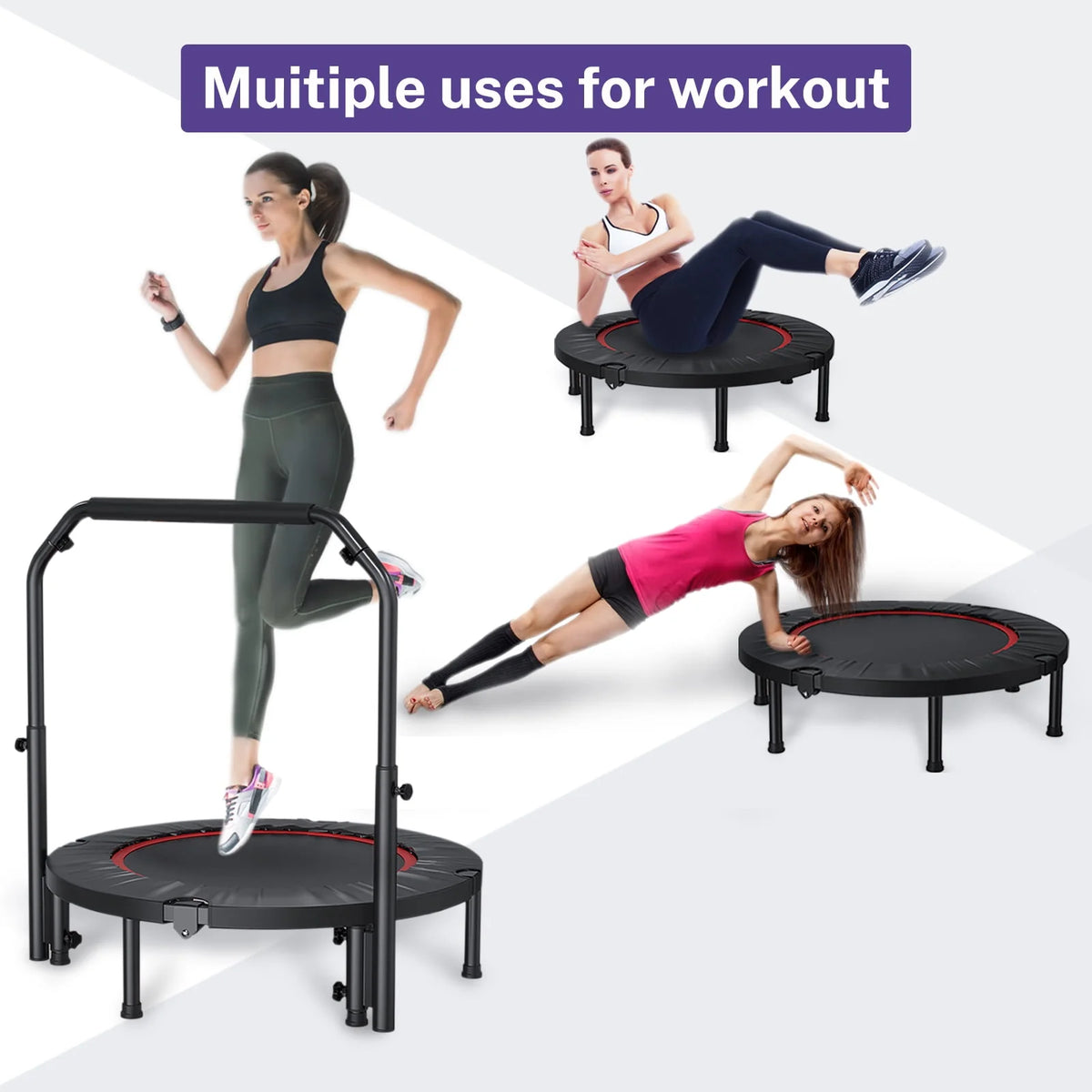 40 Fitness Mini Trampoline with Adjustable Handle Z6294