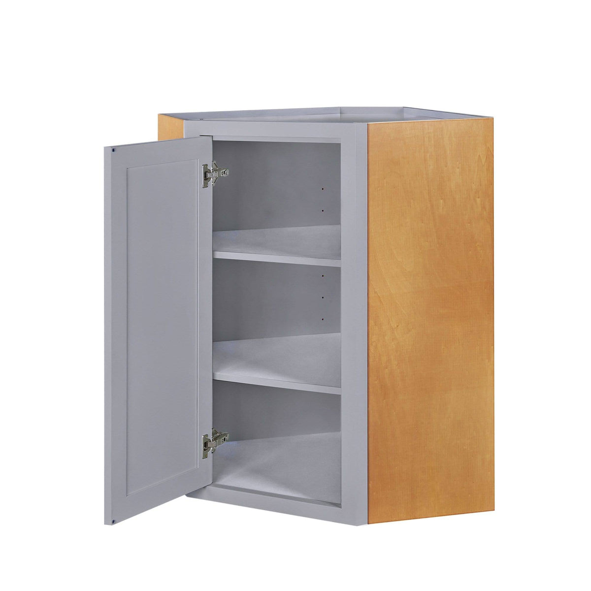 27 inch Wide 39 inch Tall 14 inch Deep Light Gray Inset Shaker Wall Cabinet U960