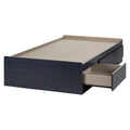 Blue Wood Twin Mates Bed with 3 Drawers L131