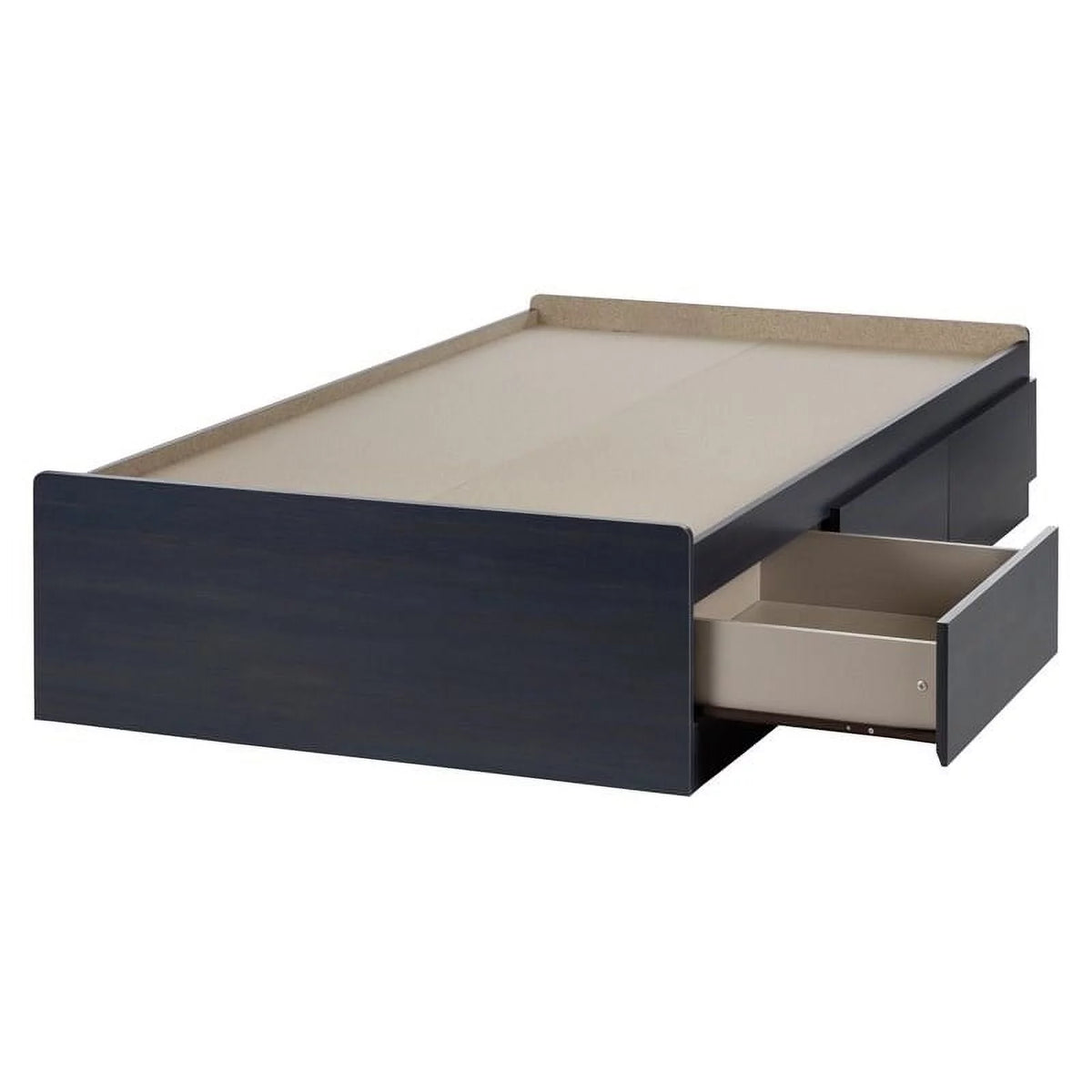 Blue Wood Twin Mates Bed with 3 Drawers L131