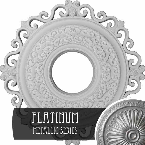 22x22OD x 6 1/4x22ID x 1 3/4x22P Ceiling Medallion, Hand-Painted Platinum V65204