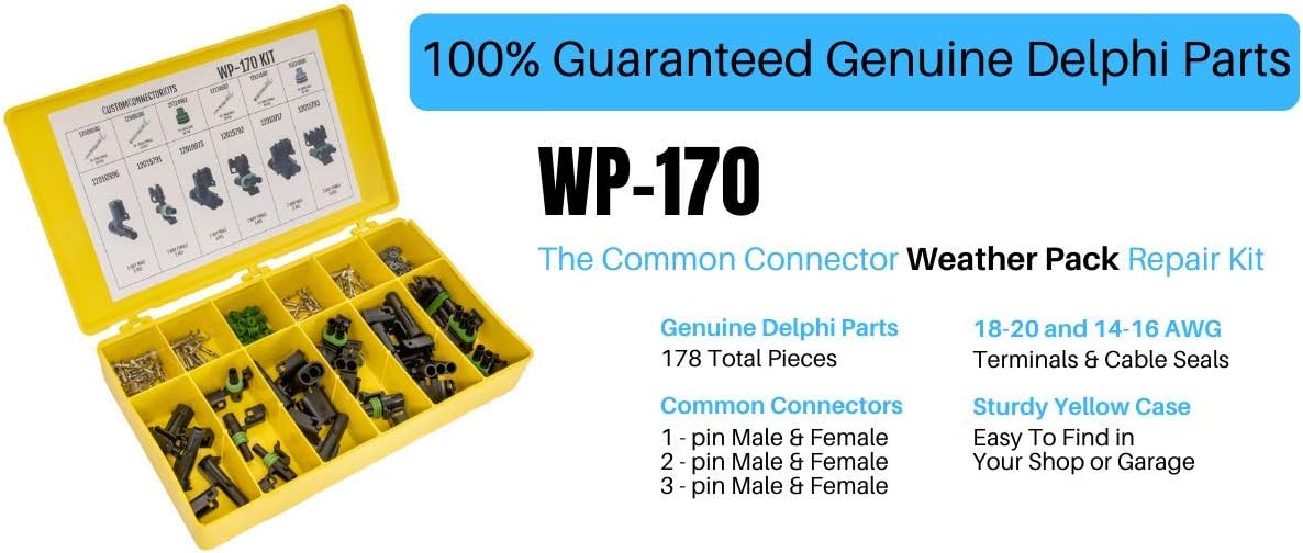 178 Piece Sealed Weatherproof Automotive Electrical Connector Kit V4031