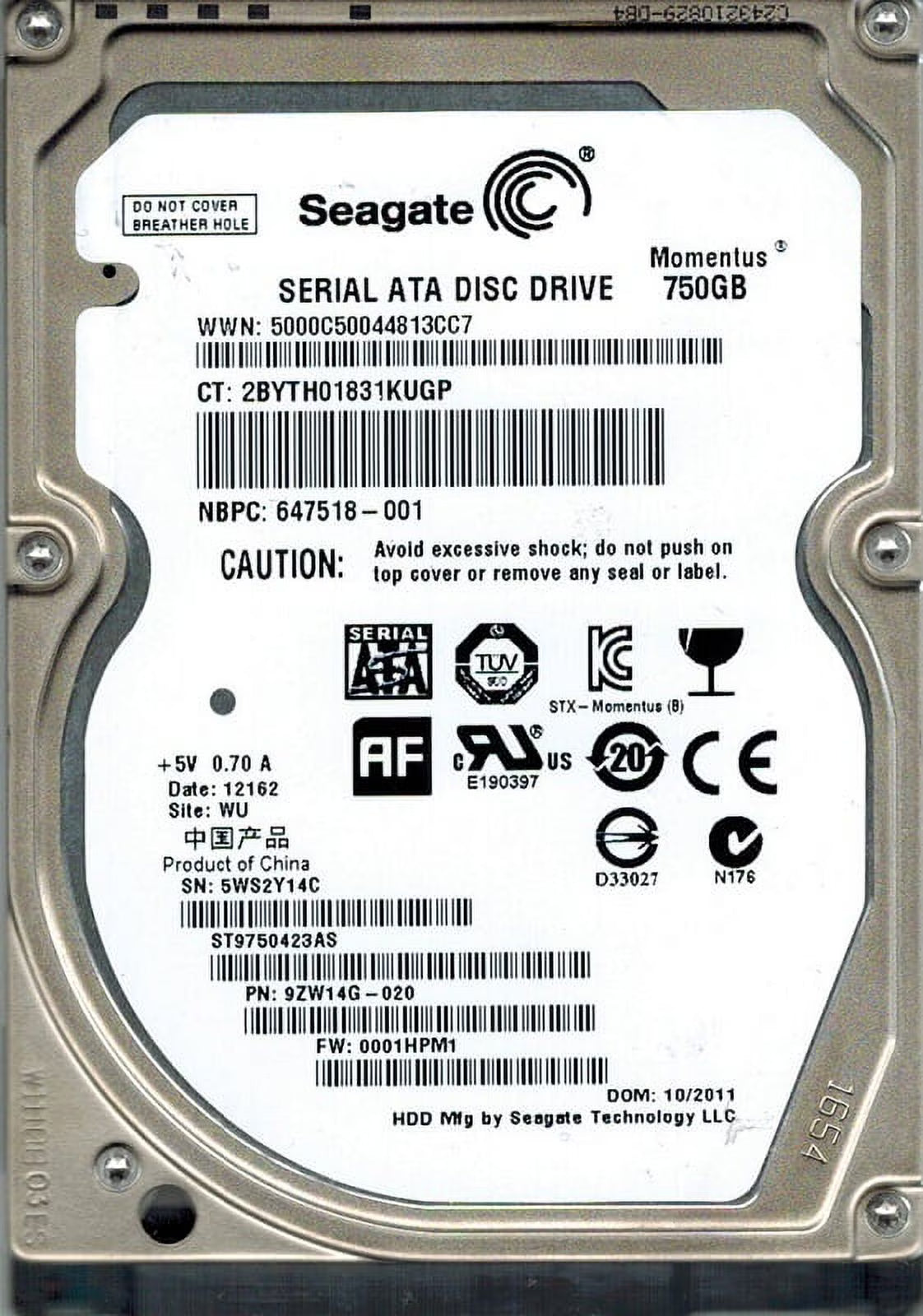 750GB Hard Drive Y558192