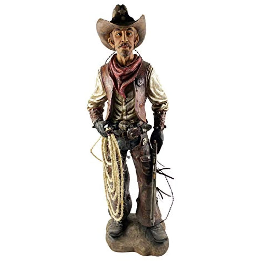 Western Cowboy Statue Hand Painted Figurine Q950452