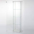 Glass Display Cabinet 4 Shelves with Door Floor Standing Curio Bookshelf E5803