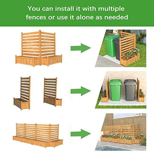 Wood Air Conditioner Fence with Planter Box I1557