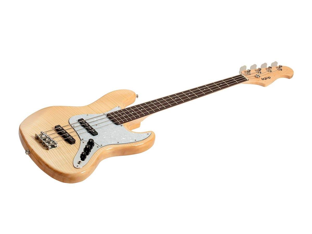 Natural Flamed Maple Electric Bass with Gig Bag I381956