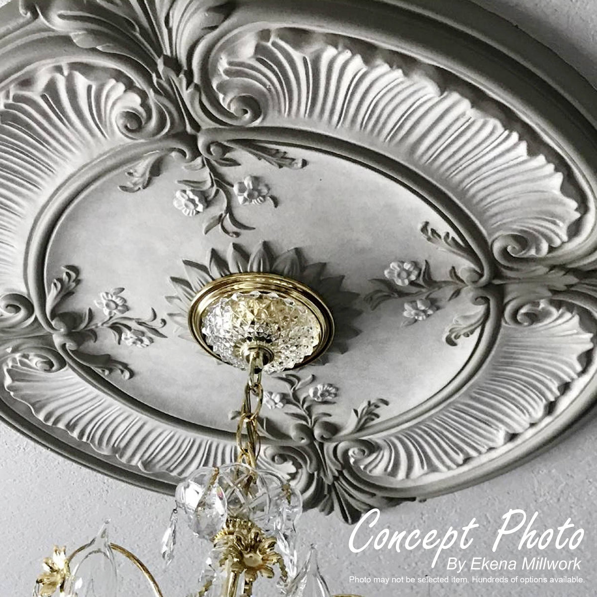 22x22OD x 6 1/4x22ID x 1 3/4x22P Ceiling Medallion, Hand-Painted Platinum V65204