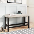 Rustic Wooden Upholstered Dining Bench U868136